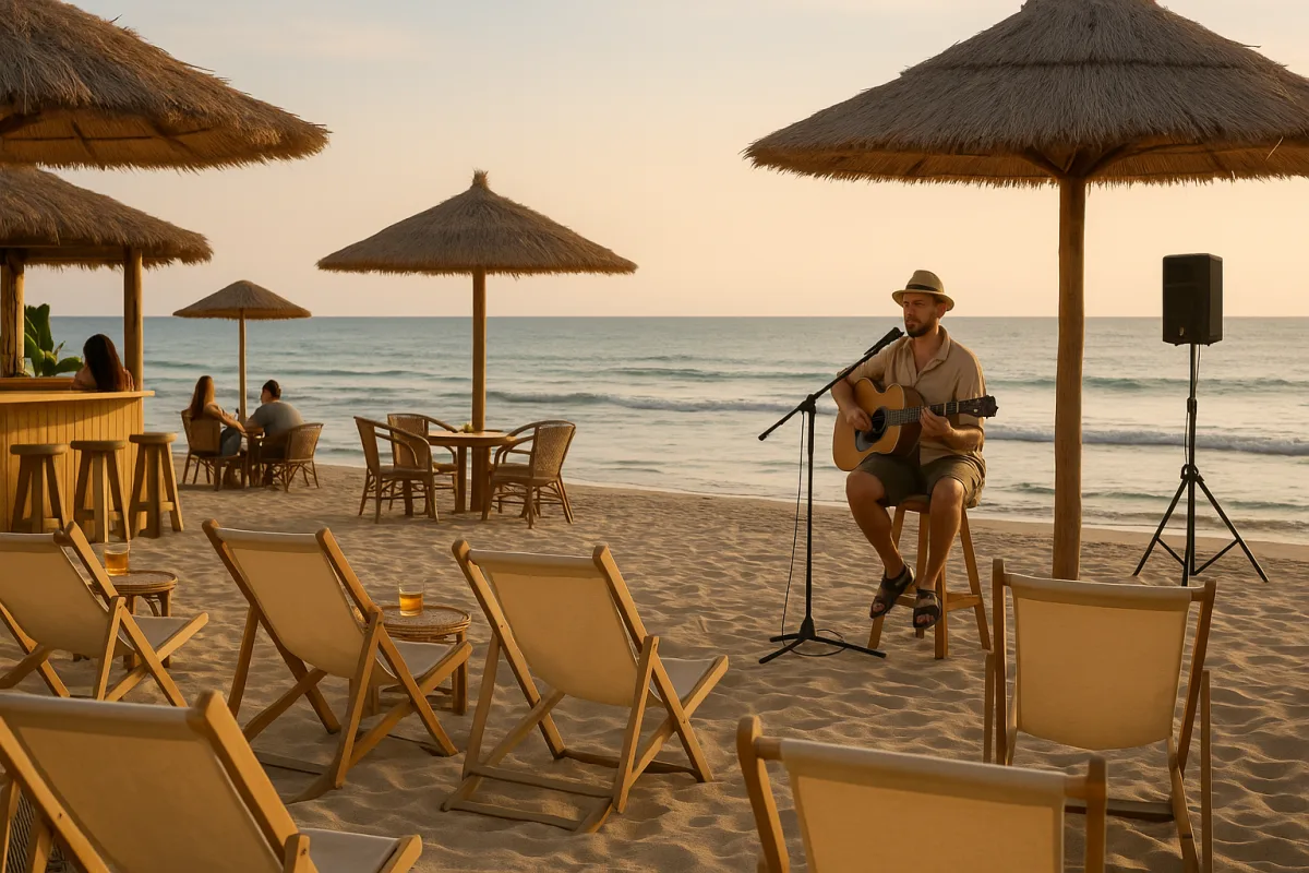 Baretti sulla spiaggia con musica soft dal vivo: dove rilassarsi senza confusione né stress acustico