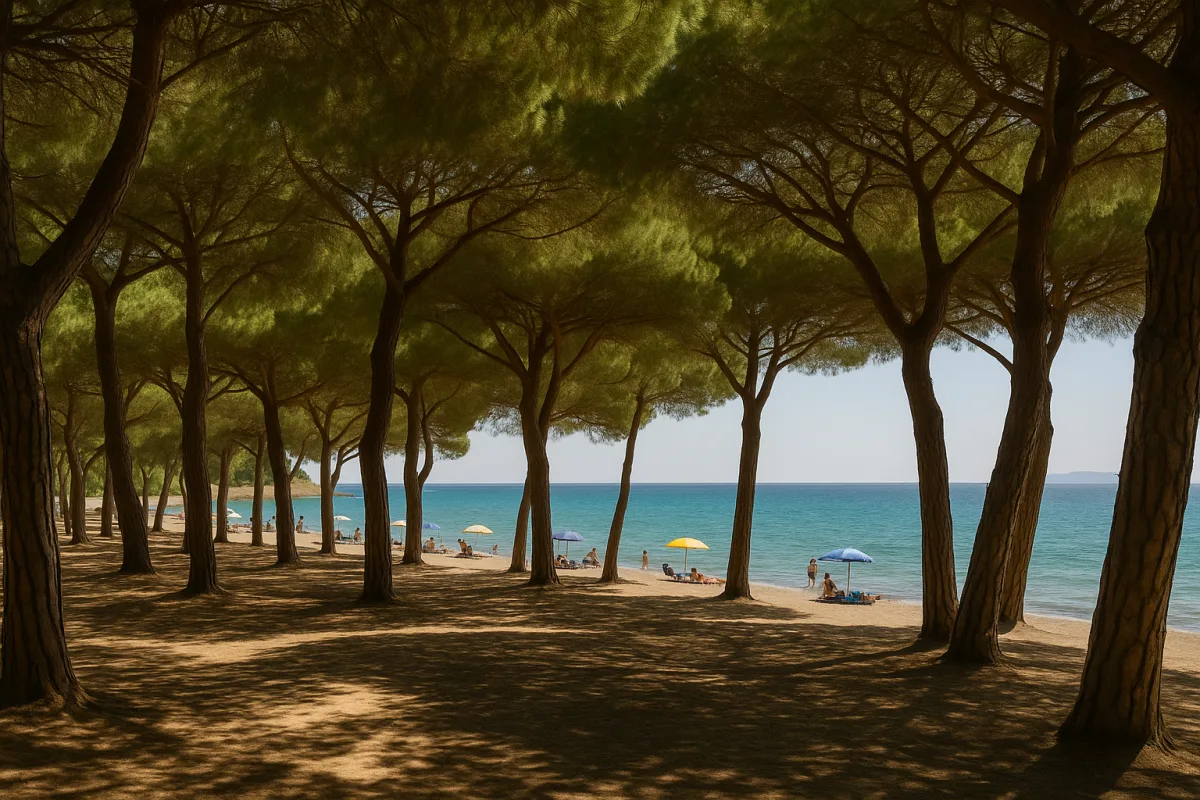 Spiagge con pineta ombreggiante in Italia: sollievo naturale durante le ore più calde